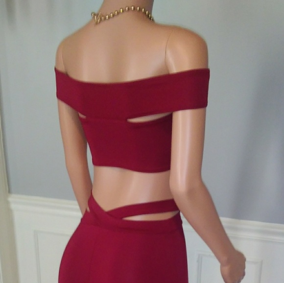 Solid Color Strapless Wide Leg 2 Piece Pants Set - Picture 1 of 6